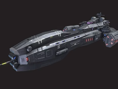 Futuristic Spaceship Exterior Design With Advanced Engine And Armament Details For Space Exploration 3d model