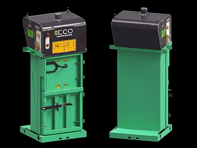 Green ECO Industrial Equipment Featuring Vertical Structure And Operational Control Panel 3d model