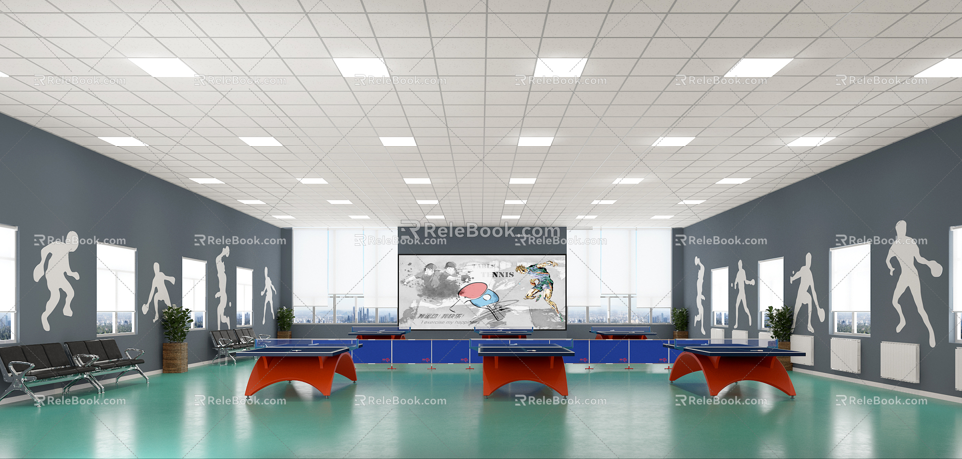 Modern Table Tennis Gym Table Tennis Gym 3d model