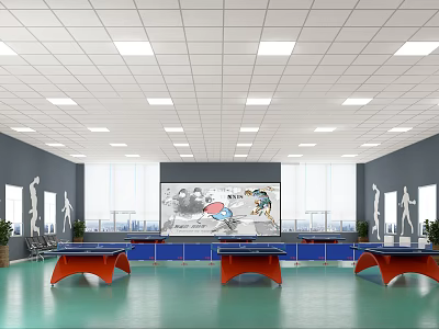 Modern Table Tennis Gym Table Tennis Gym 3d model