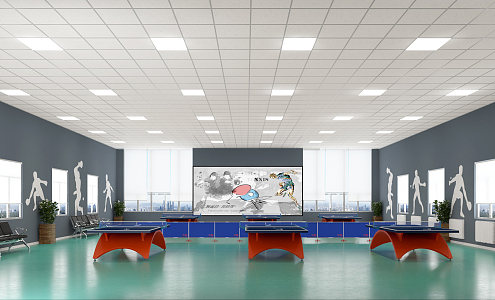 Modern Table Tennis Gym Table Tennis Gym 3d model