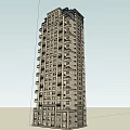 Modern High-Rise Residential Building Exterior Design With Multiple Floors Balconies And Windows