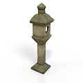 Stone Birdhouse With Pointed Top And Square Base For Outdoor Garden