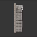Modern Structural Frame With Concrete Wall And Metal Grid Pattern