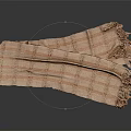 Stylish Brown Beige Plaid Scarf With Fringes For Winter Fashion Accessory