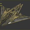 Futuristic Cosmic Spaceship 3D Model Featuring Advanced Geometric Aerodynamic Mechanical Design 3d model