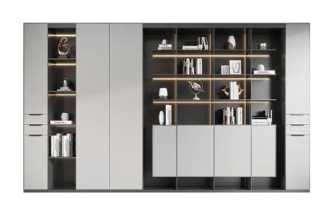 Modern bookcase 3d model