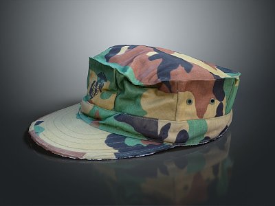 military cap camouflage cap police cap officer cap 3d model