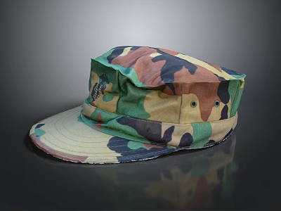 military cap camouflage cap police cap officer cap 3d model