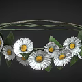 Braided Branch Wreath Adorned With White Daisies And Green Leaves