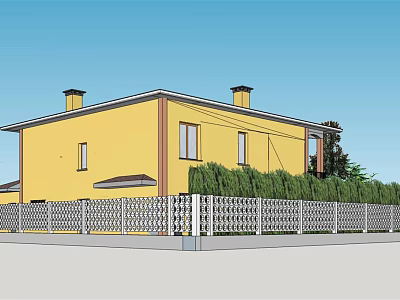 American Villa Courtyard Villa 3d model