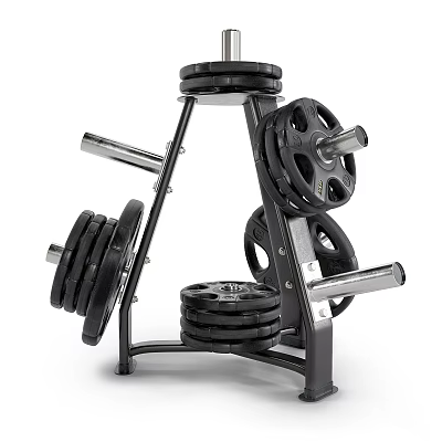 Sports Equipment Weight Rack With Multiple Barbell Plates And Bars For Strength Training 3d model