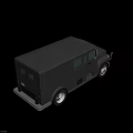 Gray Box Style Utility Vehicle With Multiple Windows And White Rims 3d model