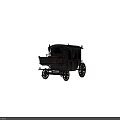 Vintage Horse Carriage With Wooden Structure Red Cushion And Decorative Wheels