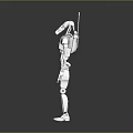 White Humanoid Robot With Mechanical Joints Antenna And Sensor Features