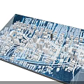 City Sand Table Model Showcasing Detailed Urban Architectural Models on Display Platform