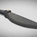 Tactical Fixed Blade Knife With Black Sheath And Textured Handle Brass Tip