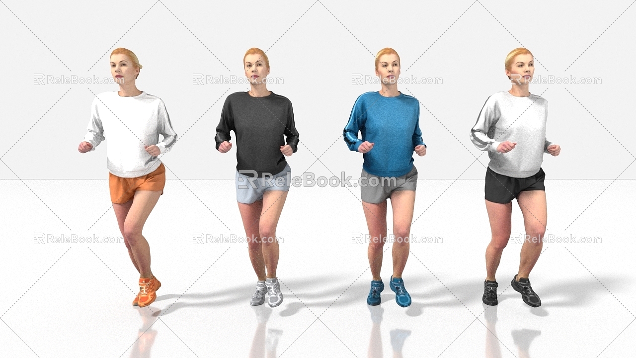 sports running fitness long distance running 3d model