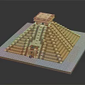 Ancient Pyramid Style Building Model With Stepped Structure Top Temple And Base Platform 3d model