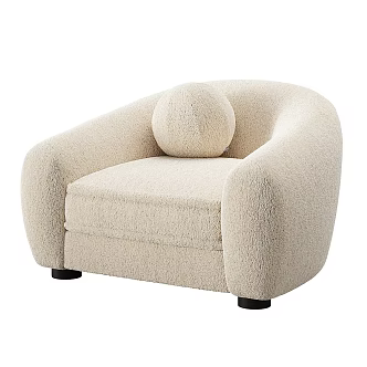 Quiet and Ancient Style Single Sofa Chair Leisure Sofa Plush Sofa 3d model