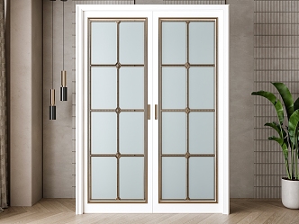 Jianou glass double door 3d model