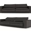 Modern Black Leather Two Seater Sofa With Sleek Design And Comfortable Cushions