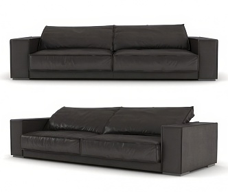 Baxter leather two-seat sofa 3d model