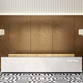 Modern Reception Desk Front Office Reception Desk Wall Lamp 3d model