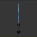 Glowing Icy Blue Sword With Crystal Blade And Dark Ornate Hilt