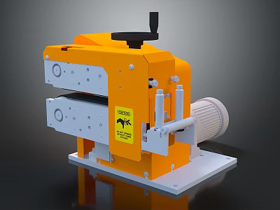 Orange White Industrial Mechanical Equipment With Motor Control Panel And Stable Base 3d model