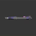 Detailed Futuristic Silver Purple Mechanical Pistol Weapon Featuring Barrel And Grip Design
