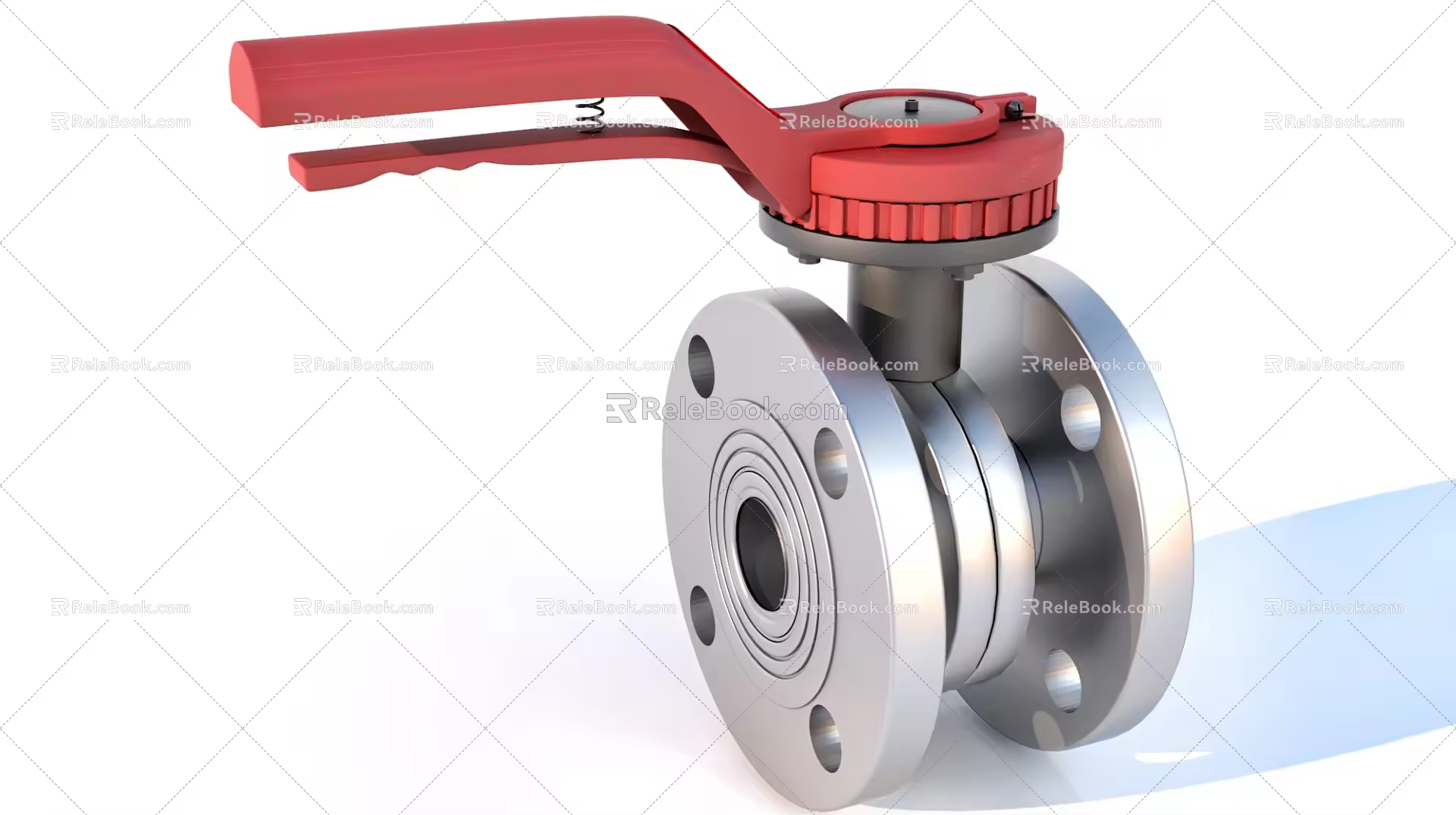 Duckbill type flange butterfly valve 3d model