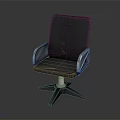 Modern Gray Office Chair With Metal Armrests And Five Star Base