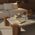 Modern Cozy Living Room Interior With Dark Wood Accent Wall And Plush Beige Sectional Sofa