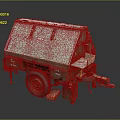 Military Style Green Car Trailer Parts With Wheels And Storage Compartment