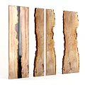 Natural Stone Wood Slabs With Live Edge And Organic Texture Design