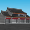 Chinese Architecture Antique Architecture Shop Street View Homestay Catering 3d model