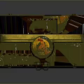 Weathered Metal Weapon Case With Brass Yellow Finish Lock And Ventilation Grilles
