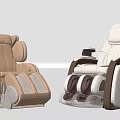 Modern Massage Chairs With Beige And White Design And Leg Massage Functions