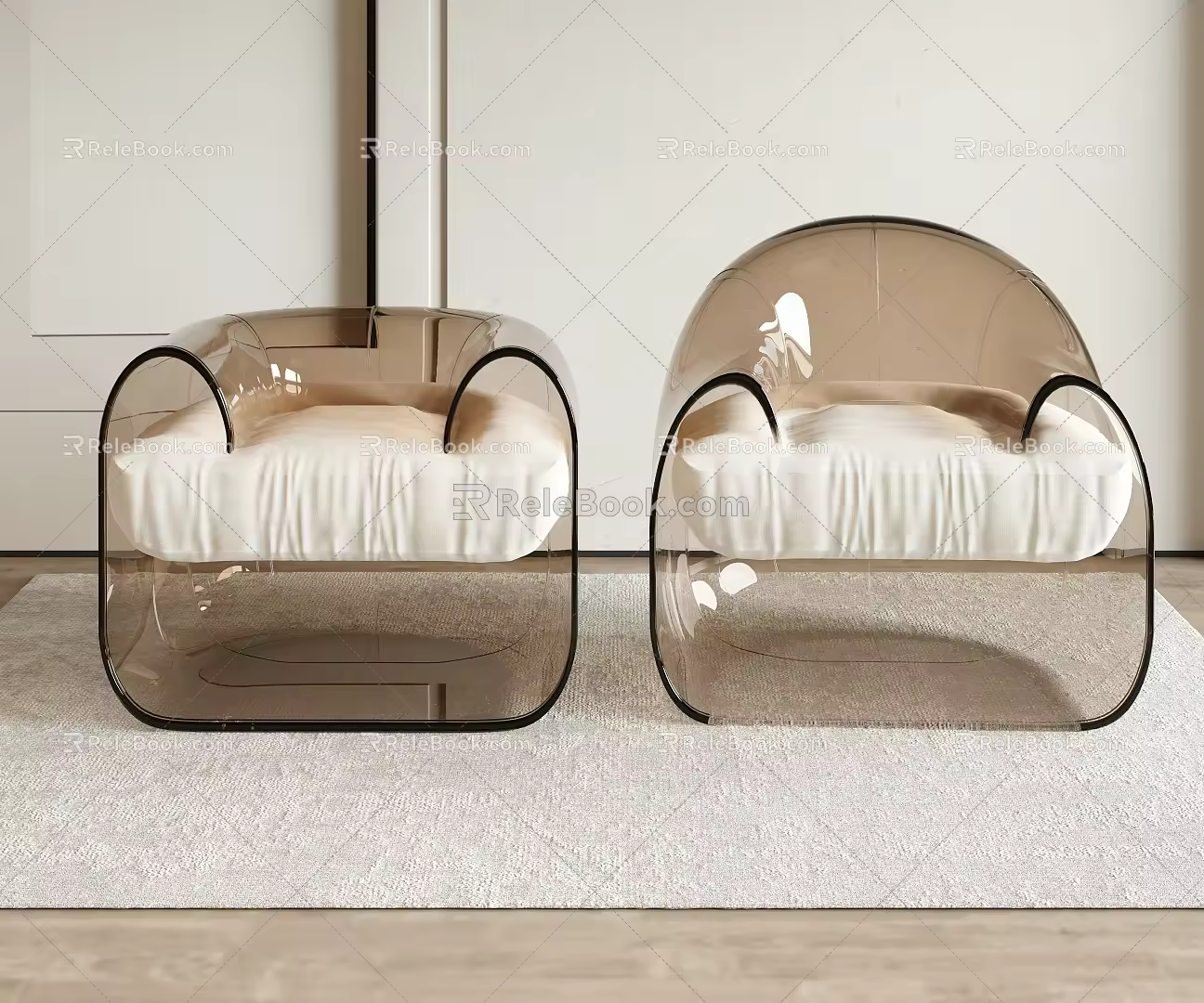 Stool Acrylic Sofa Stool Sofa Stool Low Stool Shoe Changing Stool 3d model