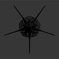 Futuristic Metallic Spaceship Design With Sharp Edges Detailed Structure And Aerodynamic Shape