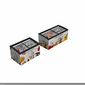 AUCMA Double Commercial Display Freezers With Ice Cream Fruit Patterns