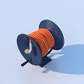 Durable Blue Hose Reel With Orange Hose White Connector And Black Handle For Hardware Tools