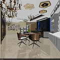 Elegant Decorative Plate Specialty Store Interior With Various Shapes Wall Decor Wooden Flooring And Chandeliers