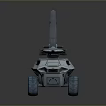 Futuristic Six Wheeled Tank With Modern Tower And Radar System Design