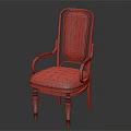 Classic Wooden Frame Dining Chair With Green Upholstered Seat And Armrests