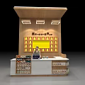 Stylish Modern Reception Desk Design With Yellow Lighting And Counter