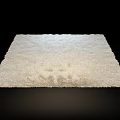 Soft White Plush Shaggy Square Rug With Cozy Texture For Living Room