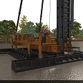 Heavy Duty Orange Black Hydraulic Pile Driver With Support Base Track System For Construction Site