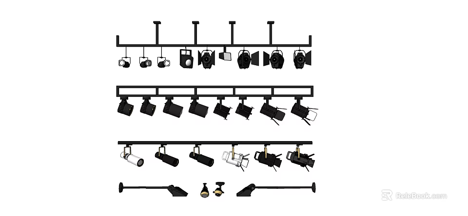Different Styles of Downlights and Spotlights for Indoor Lighting Solutions 3d model 
